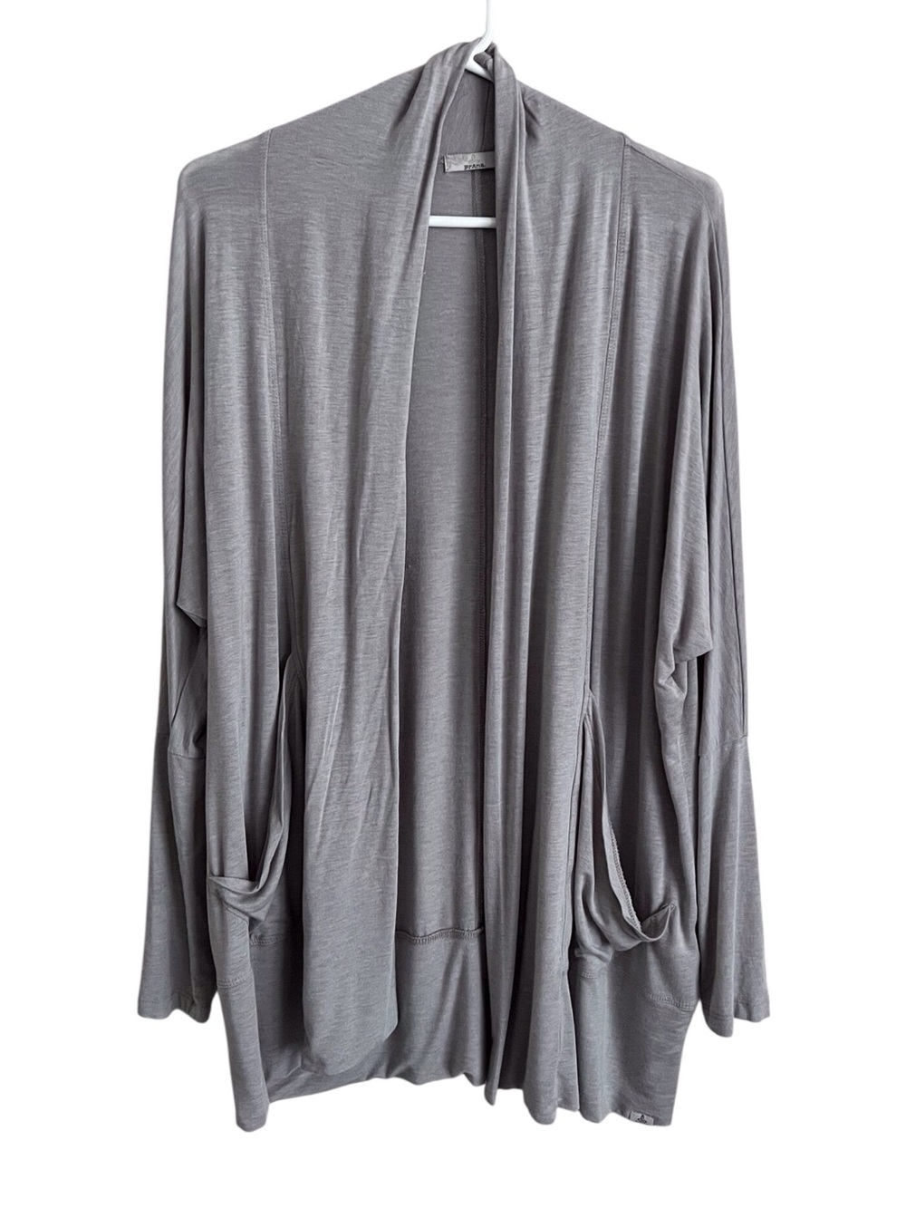 PRana Women’s Foundation Cardigan Light Grey Yoga Neutral Gorpcore Draping Small